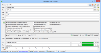 WinRoboCopy screenshot 2