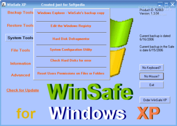 WinSafe XP screenshot 2