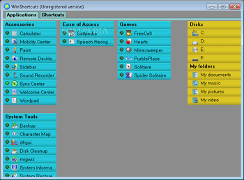 WinShortcuts screenshot