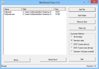 WinShred Free screenshot