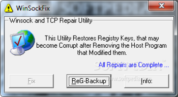 WinSockFix screenshot