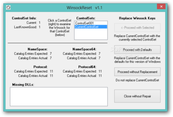 WinsockReset screenshot