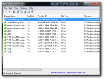 WinsockServicesView screenshot