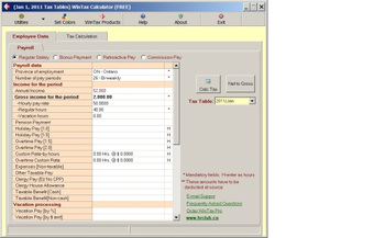 WinTax Calculator screenshot
