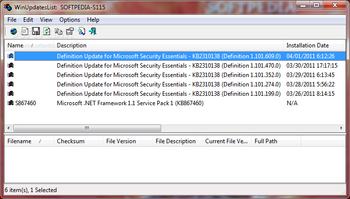WinUpdatesList screenshot