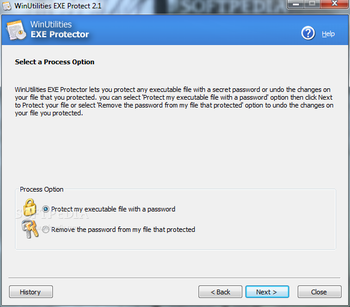 WinUtilities EXE Protector screenshot