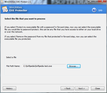 WinUtilities EXE Protector screenshot 2