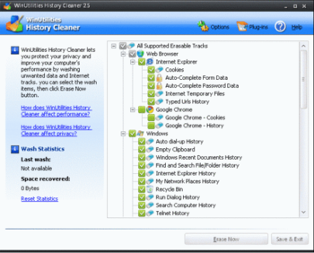 WinUtilities Free History Cleaner screenshot