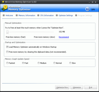 WinUtilities Free Memory Optimizer screenshot