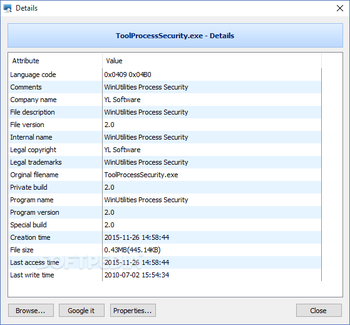 WinUtilities Process Security screenshot 3