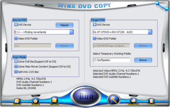 WinX DVD Copy screenshot