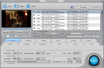 WinX DVD Ripper screenshot