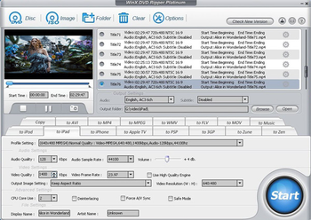 WinX DVD Ripper Platinum screenshot