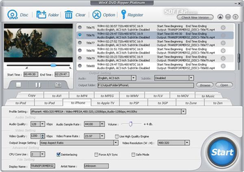 WinX DVD Ripper Platinum screenshot 3