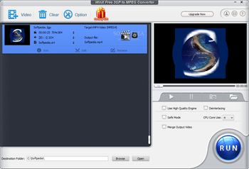 WinX Free 3GP to MPEG Converter screenshot