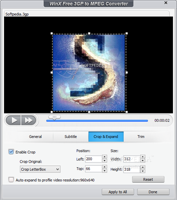 WinX Free 3GP to MPEG Converter screenshot 6
