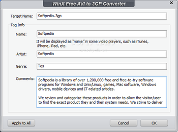 WinX Free AVI to 3GP Converter screenshot 8