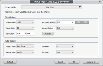WinX Free AVI to FLV Converter screenshot 3