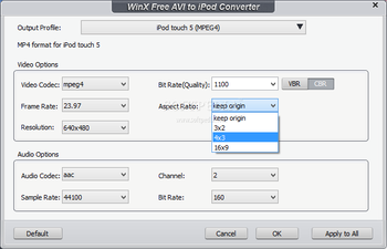 WinX Free AVI to iPod Video Converter screenshot 3