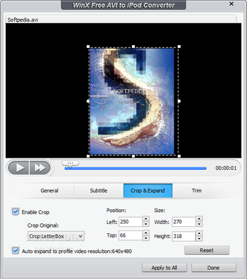 WinX Free AVI to iPod Video Converter screenshot 6