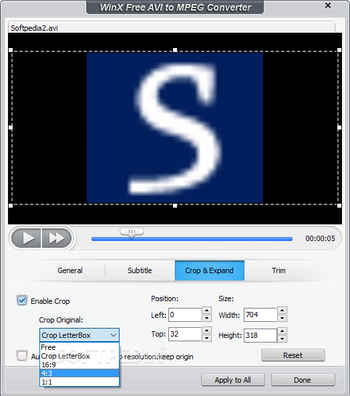 WinX Free AVI to MPEG Converter screenshot 3