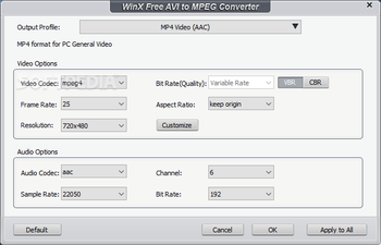 WinX Free AVI to MPEG Converter screenshot 7