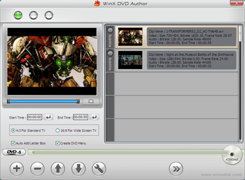 WinX Free DVD Author screenshot