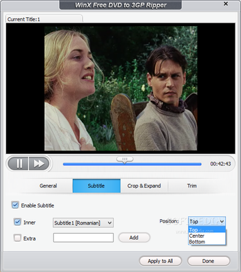 WinX Free DVD to 3GP Ripper screenshot 4