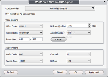 WinX Free DVD to 3GP Ripper screenshot 8