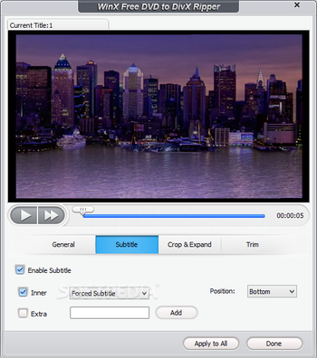 WinX Free DVD to DivX Ripper screenshot 3