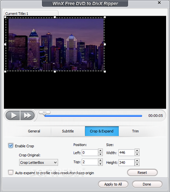 WinX Free DVD to DivX Ripper screenshot 4