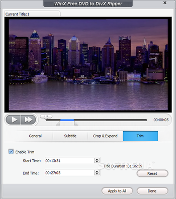 WinX Free DVD to DivX Ripper screenshot 5
