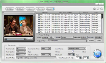 WinX Free DVD to MP4 Ripper screenshot