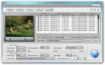 WinX Free DVD to MPEG Ripper screenshot