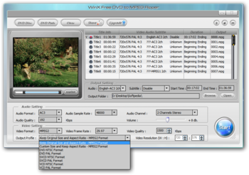 WinX Free DVD to MPEG Ripper screenshot 2