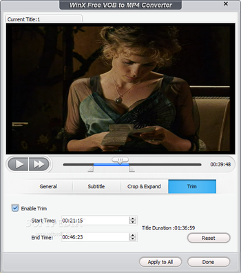 WinX Free DVD to VOB Ripper screenshot 5