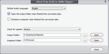 WinX Free DVD to WMV Ripper screenshot 3