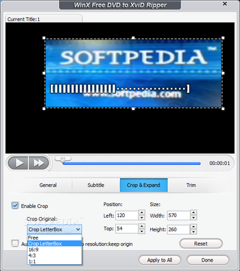 WinX Free DVD to XviD Ripper screenshot 5