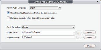 WinX Free DVD to XviD Ripper screenshot 7