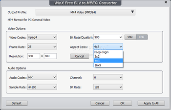 WinX Free FLV to MPEG Converter screenshot 3