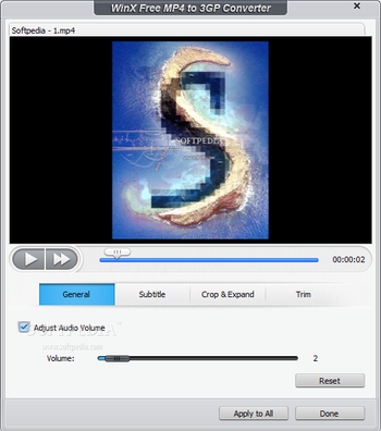 WinX Free MP4 to 3GP Converter screenshot 4