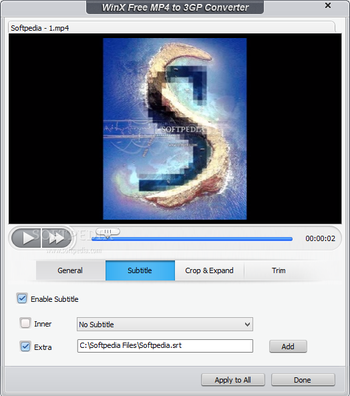 WinX Free MP4 to 3GP Converter screenshot 5