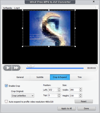 WinX Free MP4 to AVI Converter screenshot 6