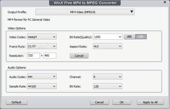 WinX Free MP4 to MPEG Converter screenshot 3