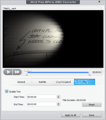 WinX Free MP4 to WMV Converter screenshot 5