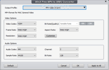 WinX Free MP4 to WMV Converter screenshot 7