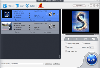 WinX Free MPEG to MP4 Converter screenshot