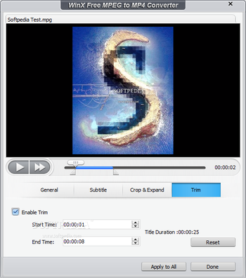 WinX Free MPEG to MP4 Converter screenshot 7