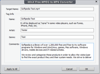 WinX Free MPEG to MP4 Converter screenshot 8