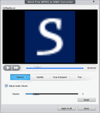 WinX Free MPEG to WMV Converter screenshot 2